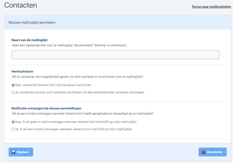 Hoe voeg je in Enormail contacten toe aan je mailinglijst? Door in je dashboard naar Contacten te gaan en vervolgens op Nieuwe mailingslijst te klikken. Hier kun abonnees toevoegen of lijsten uploaden