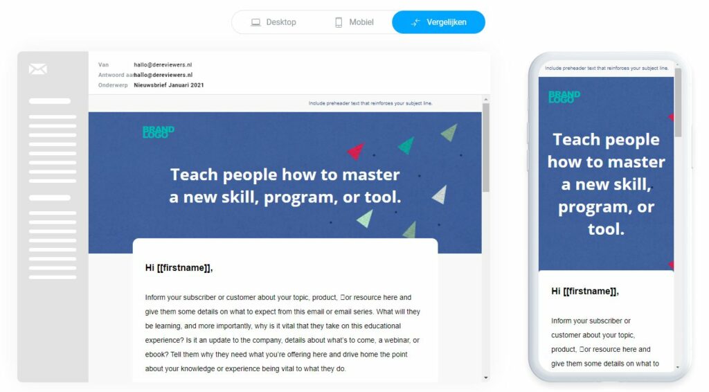 Hoe ziet een nieuwsbrief van GetResponse eruit?