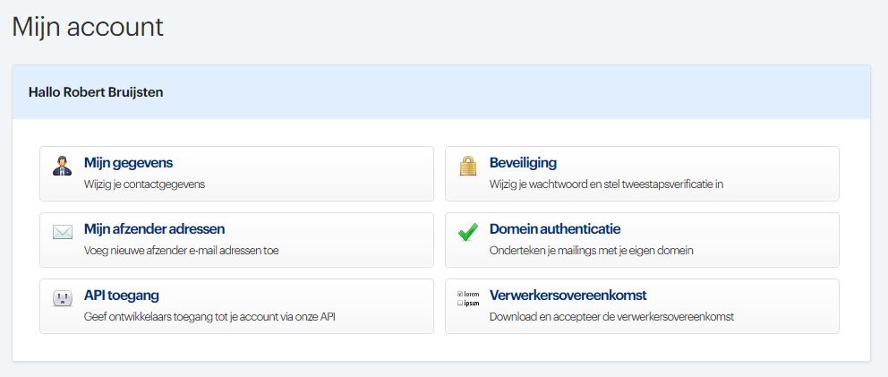 Onder Mijn afzender adressen kan je je afzendadres wijzigen. Omdat je vanaf de Enormail server mailt wil je wel je eigen mailadres daar hebben staan.
