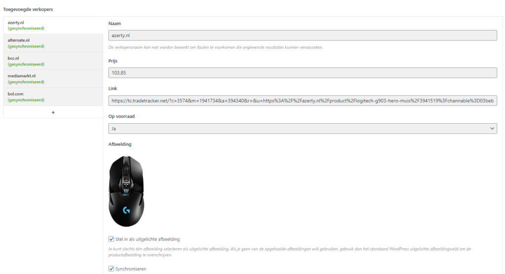 Affiliate held plugin - Product toevoegen