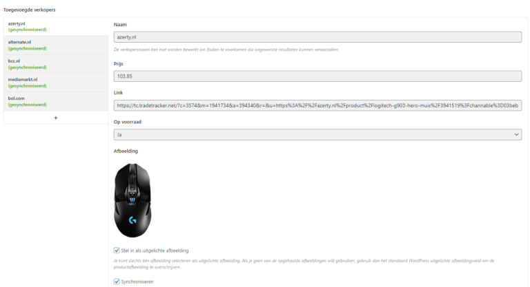 Affiliate held plugin - Product toevoegen