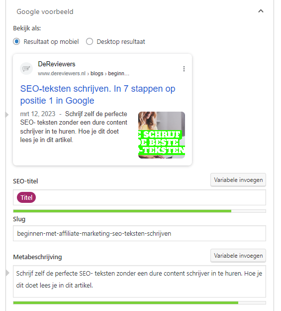 Gebruik de WordPress plugin Yoast SEO voor de perfecte Snippet