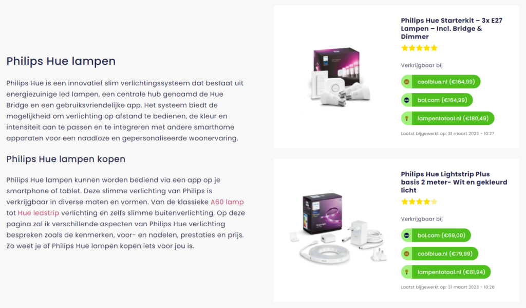 Affiliate website voorbeeld Slimmelapenkopen.nl