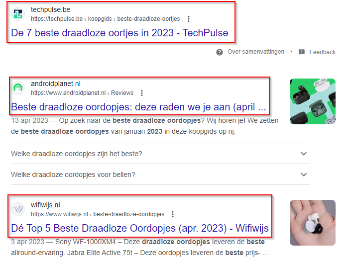 Voorbeeld websites affiliate marketing