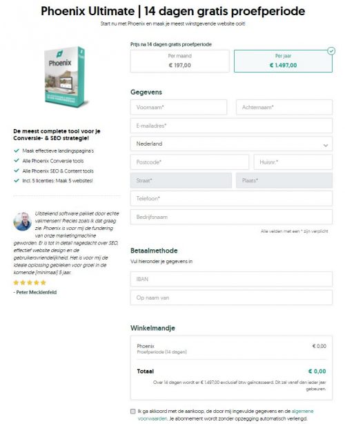 Aanmelden bij Phoenix website